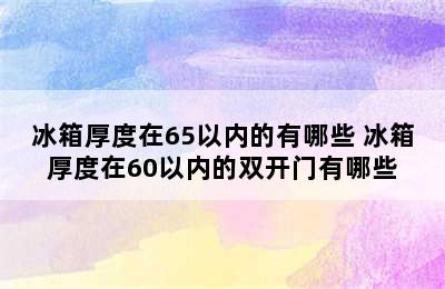 冰箱厚度在65以内的有哪些 冰箱厚度在60以内的双开门有哪些